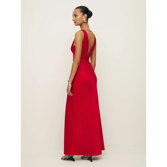 Reformation Elaina Satin Dress Lipstick - Picture 4 of 12